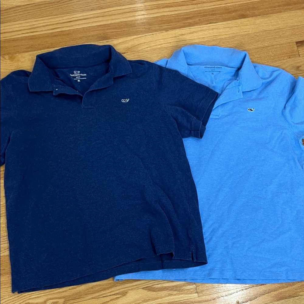 Vineyard Vines Dark Blue and Light Blue Polo Set